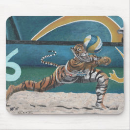 Cat Warrior spielt Beach Volleyball Mousepad