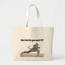 Cat Warrior spielt Beach Volleyball Tote Bag Jumbo Stoffbeutel