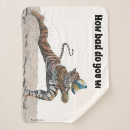 Cat Warrior Volleyball Fantasy Sherpa Blanket Sherpadecke