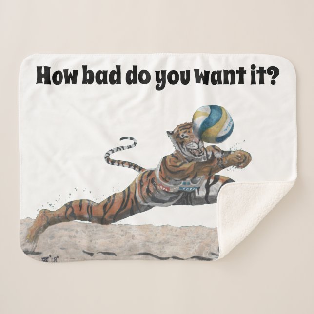 Cat Warrior Volleyball Fantasy Sherpa Blanket Sherpadecke (Vorderseite (Horizontal))