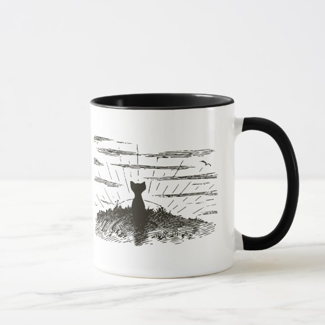 Cat Watching Sunset Tasse (Rechts)