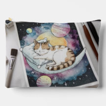 Cat Watercolor Accessoire Pouch Travel Bag