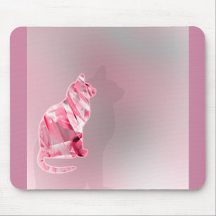 Cat Watercolor Animal for Rainbow Pink Cat Lovers Mousepad