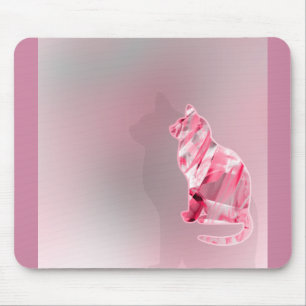 Cat Watercolor Animal for Rainbow Pink Cat Lovers Mousepad