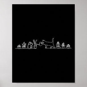 Cat Watering-Pflanze Poster
