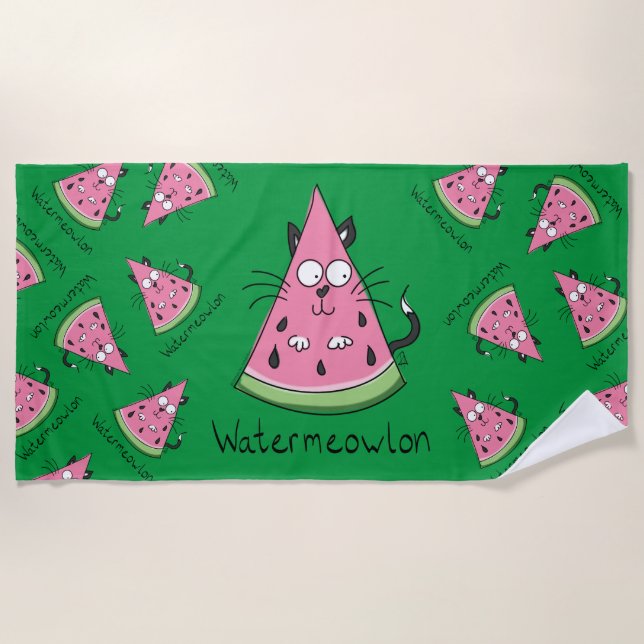 Cat Watermelon Niedlich Kid's Strandtuch (Vorderseite)