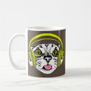 Cat Wear Kopfhörer DJ Kitten Rave Techno Kaffeetasse