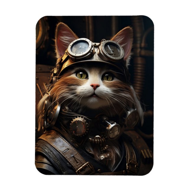 Cat Wearing Aviator Sonnenbrille Magnet (Vertikal)