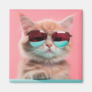 Cat Wearing Aviator Sonnenbrille Magnet