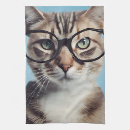 Cat Wearing Glasses Geschirrtuch
