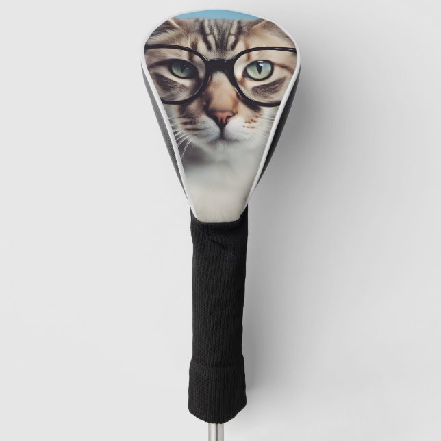 Cat Wearing Glasses Golf Headcover (Vorderseite)