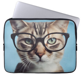 Cat Wearing Glasses Laptopschutzhülle
