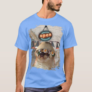 Cat Wearing Ramen Noodles Bowl Funny  T-Shirt