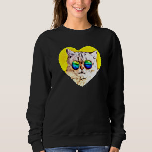 Cat Wearing-Sonnenbrille Sweatshirt