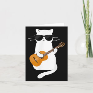 Cat Wearing Sungles Playing Gitarre Gitarrist Karte