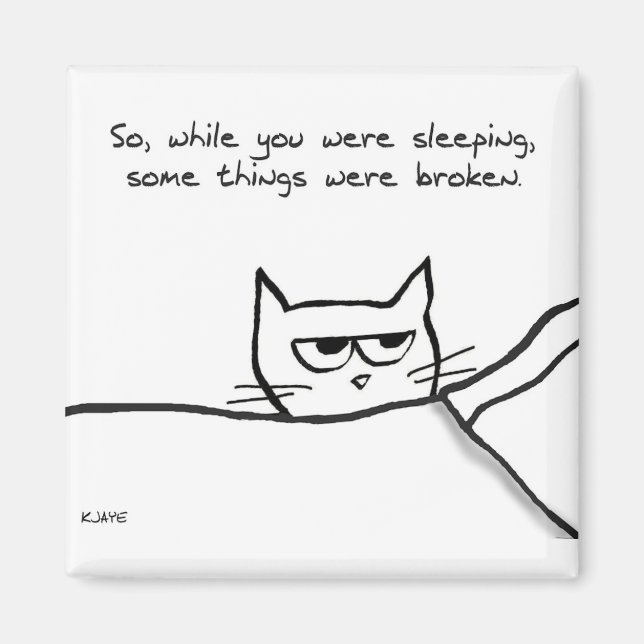 Cat Weck Up Call - Funny Cat GIft für Cat Lovers Magnet (Vorne)