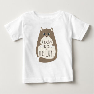 Cat Weckte diesen Niedlichen lustigen Slogan Baby T-shirt