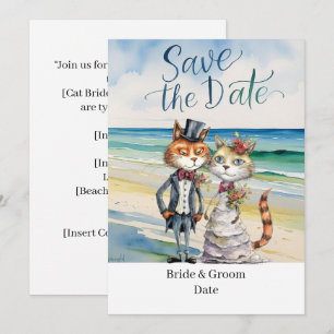 Cat Wedding Beach Hochzeit Einladung