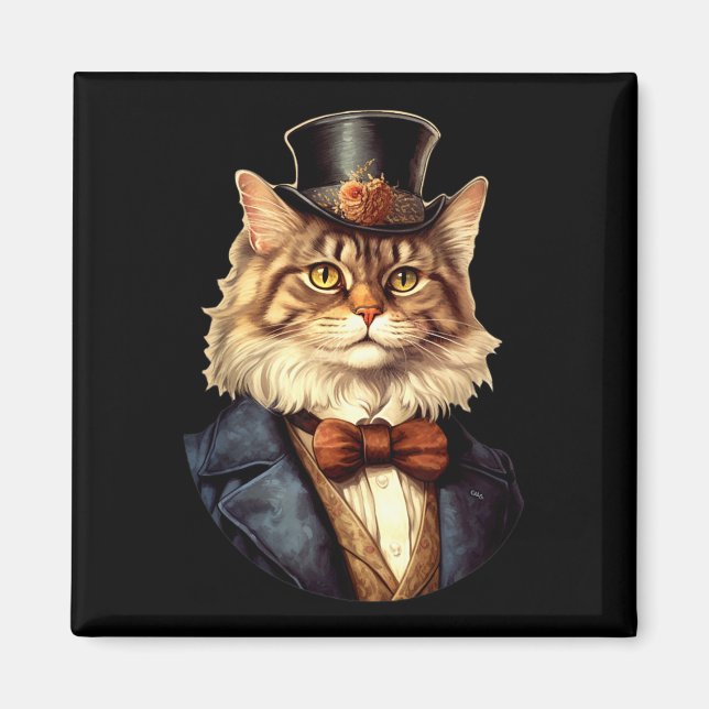 Cat Wedding Bride Groom Pet Cat Eigentümer Liebhab Magnet (Vorne)