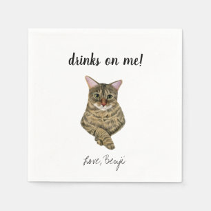 Cat Wedding Cocktail Napkins Serviette