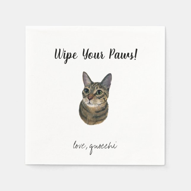 Cat Wedding Cocktail Napkins Serviette (Vorderseite)