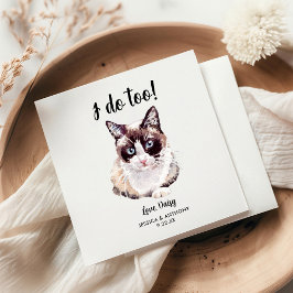 Cat Wedding Cocktail Napkins Serviette