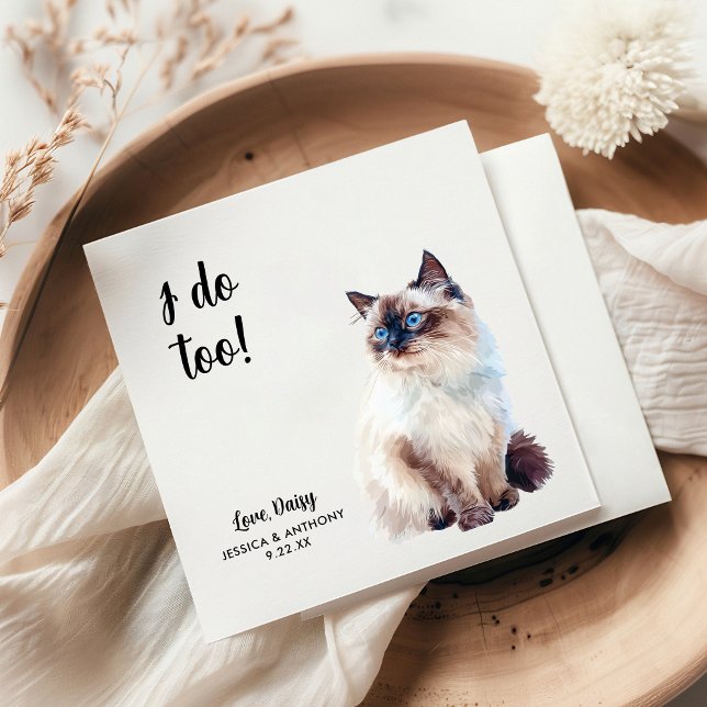 Cat Wedding Cocktail Napkins Serviette (Von Creator hochgeladen)