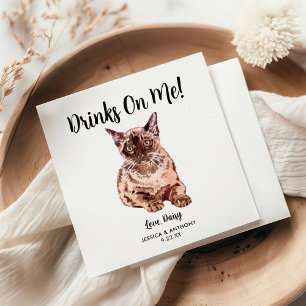 Cat Wedding Cocktail Napkins Serviette