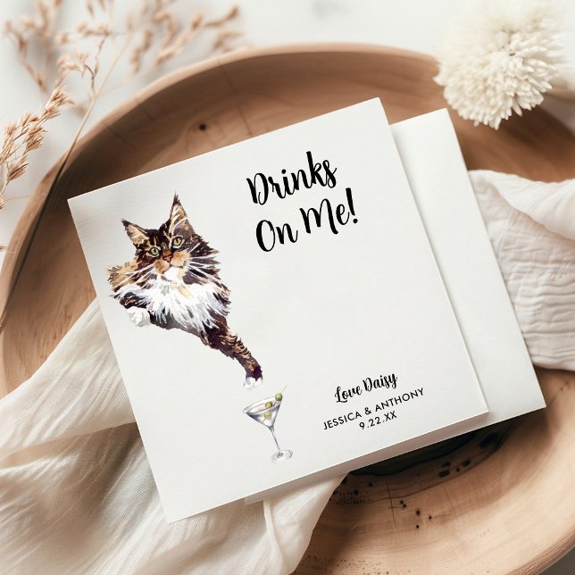 Cat Wedding Cocktail Napkins Serviette (Von Creator hochgeladen)