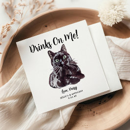 Cat Wedding Cocktail Napkins Serviette