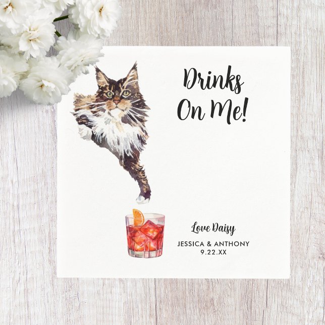 Cat Wedding Cocktail Napkins Serviette (Von Creator hochgeladen)