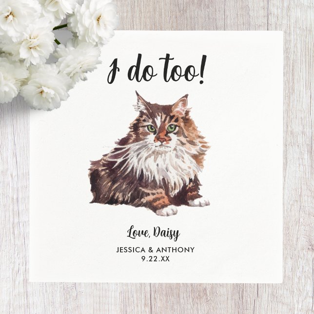 Cat Wedding Cocktail Napkins Serviette (Von Creator hochgeladen)