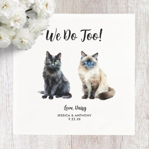 Cat Wedding Cocktail Napkins Serviette