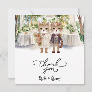 Cat Wedding mit Braut und Bräutigam Dankeskarte