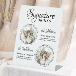Cat Wedding Signature Drinks 2 Foto für Haustiere  Sockelschild