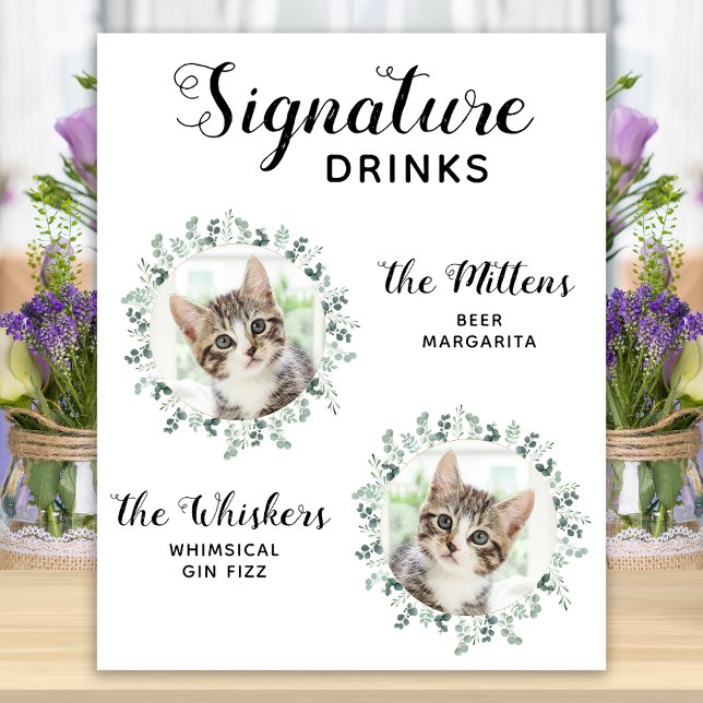Cat Wedding Unterschrift Drinks Custom 2 PET Foto Poster (Von Creator hochgeladen)