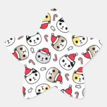 Cat Weihnachtsmannmützen Holiday Red White KitHead