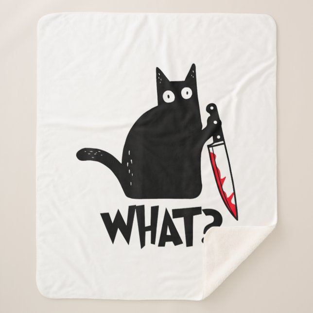 Cat What_ Funny Black Cat  Sherpadecke (Vorderseite)