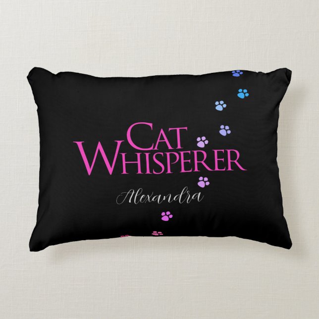 Cat Whisperer Farbenfrohe Gefärbte Krawatte Rosa S Dekokissen (Vorderseite)