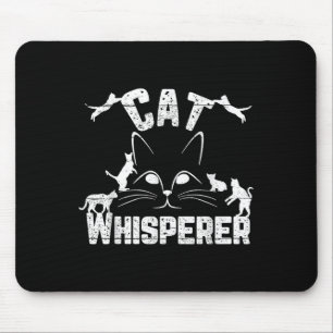 Cat Whisperer Funny Cat Lover Kitty Face Distresse Mousepad