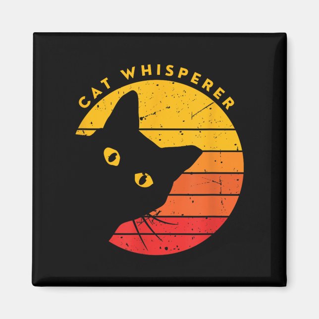 Cat Whisperer - Funny Sarcastic Cat Kitten Pun Lov Magnet (Vorne)