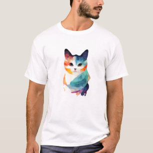 Cat Wild Nature Animal Colors Art Paint T-Shirt