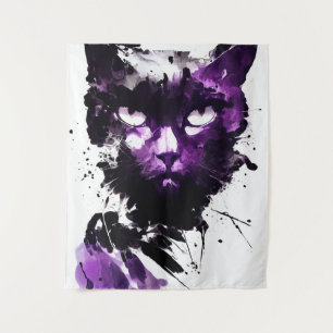 Cat Wild Nature Free Spirit Art Pinselstrich Wandteppich