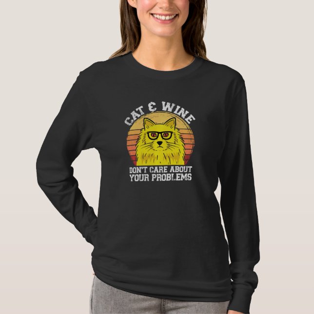 Cat & Wine Kücheneigentümer-Pullover ist Ihnen ega T-Shirt (Vorderseite)