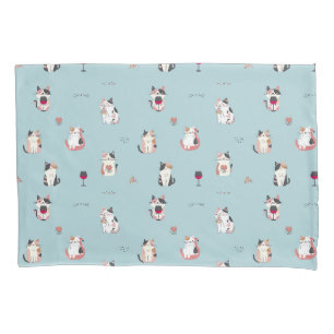 Cat & Wine Pillowcase: Spaß-Design für Katzen-Lieb Kissenbezug