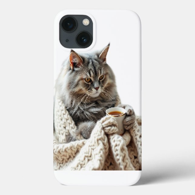 Cat Winter Tee genießen Case-Mate iPhone Hülle (Rückseite)
