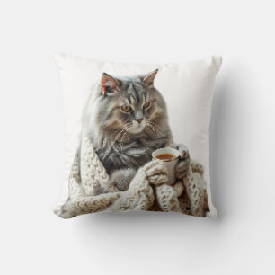 Cat Winter Tee genießen Kissen
