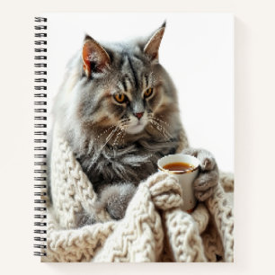 Cat Winter Tee genießen Notizbuch