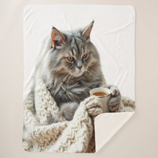 Cat Winter Tee genießen Sherpadecke (Vorderseite)