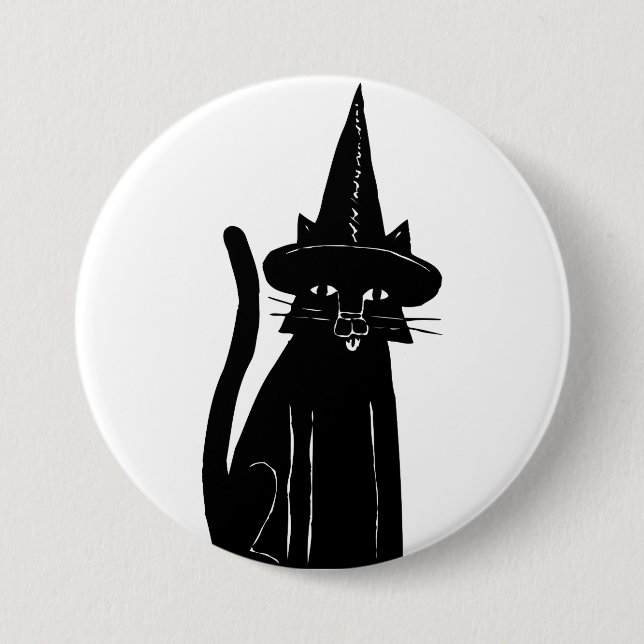 Cat Witch Button (Vorderseite)